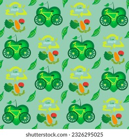 No plastic, go green, Zero waste concepts. Reduce, reuse, refuse, Recycle, Rot - ecological lifestyle and sustainable development. Flat hand drawn style illustrations seamless pattern vector drawing.