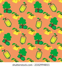 No plastic, go green, Zero waste concepts. Reduce, reuse, refuse, Recycle, Rot - ecological lifestyle and sustainable development. Flat hand drawn style illustrations seamless pattern vector drawing.