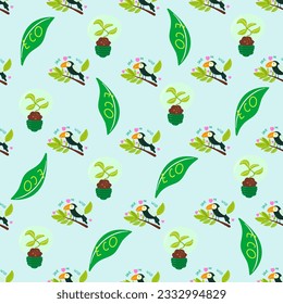 No plastic, go green, Zero waste concepts. Reduce, reuse, refuse, Recycle, Rot - ecological lifestyle and sustainable development. Flat hand drawn style illustrations seamless pattern vector drawing.