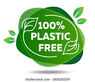 No plastic. Green emblem for organic products. 

