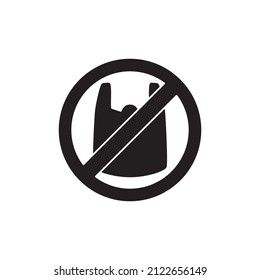 Keine Plastiksymbol auf schwarz-weißem Hintergrund, gefüllt