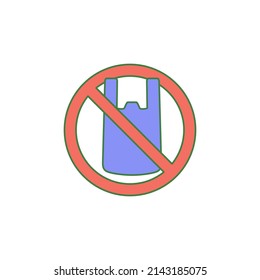 No plastic icon in color icon, isolated on white background 