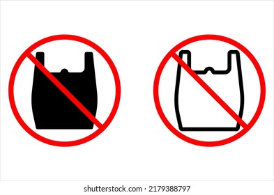 No Plastic Icon, Say No To Plastic Vector Art Illustration
