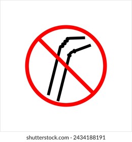 No Plastic Icon, Say No To Plastic Vector Art Illustration