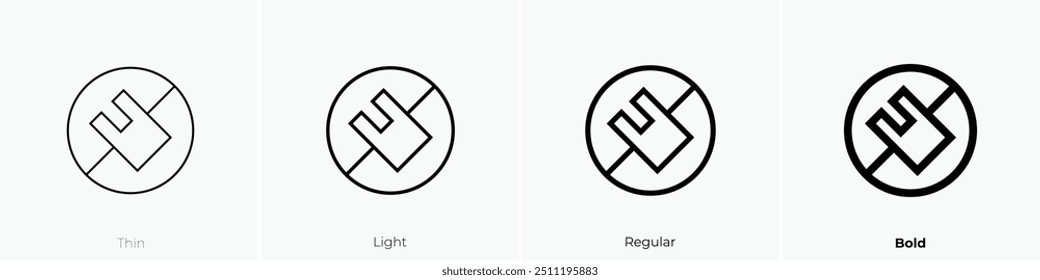 No hay icono de plástico. Diseño de estilo delgado, ligero, regular y audaz aislado sobre fondo blanco