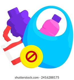 No plastic illustration. Vector illustration with sustainability theme. Editable vector element.