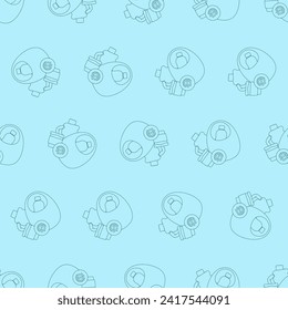 No plastic line art seamless pattern. Suitable for backgrounds, wallpapers, fabrics, textiles, wrapping papers, printed materials, and many more. Editable vector.