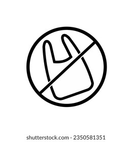 No plastic outline symbol vector . Save the earth and good environment concept.