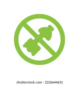 No plastic prohibition sign. Do not litter vector restriction sticker icon.