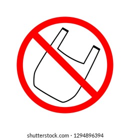 no plastic sign icon on white background. regulatory warning stop symbol. Vector illustration. 
