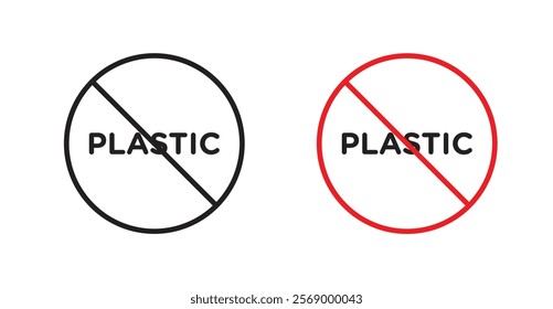 No plastic sign vector set vector graphics designs