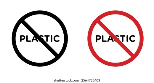 No plastic sign vectors in flat syle