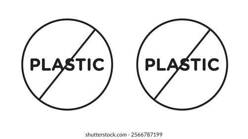 No plastic signs vector illustration pack