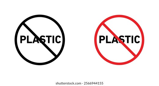 No plastic signs. vector signs set