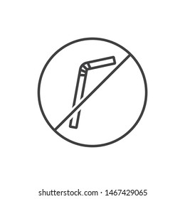 No plastic stick line icon. 