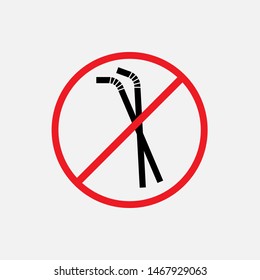 
No Plastic Straw Icon - Sign & Symbol Vector.