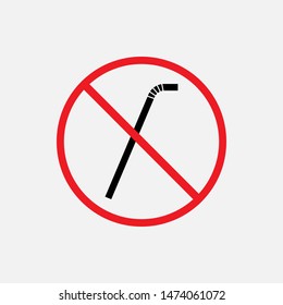 
No Plastic Straw Icon - Sign & Symbol Vector.