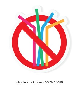 no plastic straw icon- vector illustration