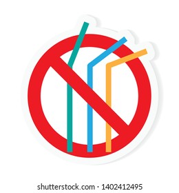 no plastic straw icon- vector illustration