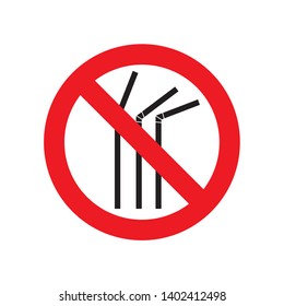 no plastic straw icon- vector illustration