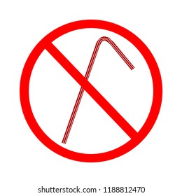 No plastic straw sign to save nature environment illustration vector