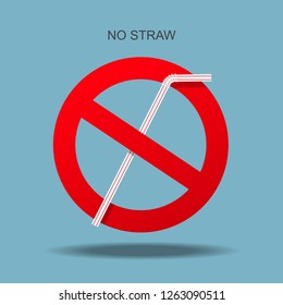 No plastic straw vector illustration.
