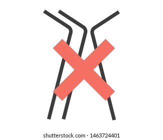 No plastic straws - Vector Icon 