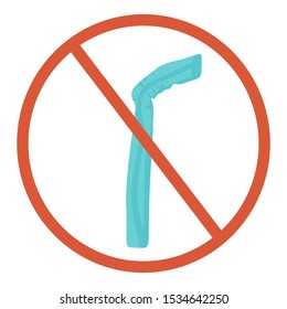 No plastic symbol. Forbidden  plastic sign. Vector illustration.