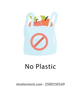 No Plastic Vector Flat Icon Design illustration Symbol on White background EPS 10 File 