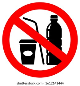 No plastic vector sign isolated on white background. Refuse plastic concept, plastic free icon.