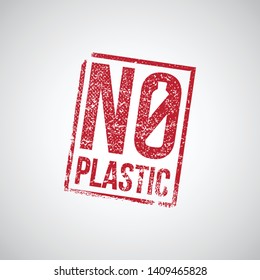 No plastic vector stamp illustration