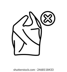 No Plastic Waste isolated icon. Ilustración vectorial