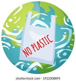 No plastic in world. Harm from non-degradable items. Clean big planet and environment. Healthy people. Green blue earth. People can use eco package. Reduce amount of plastic. Reuse of things