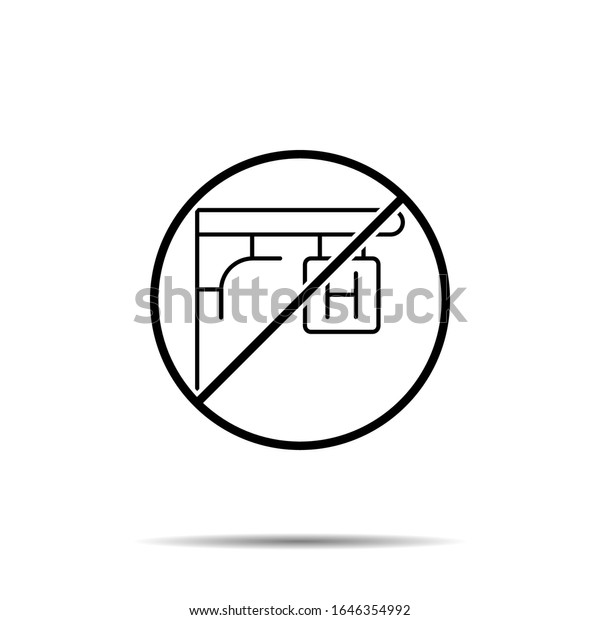 No plate, hotel icon. Simple thin
line, outline vector of hotel service ban, prohibition, forbiddance
icons for ui and ux, website or mobile
application