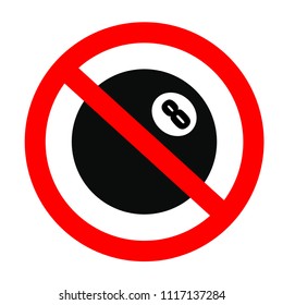 no play pool ball vector sign