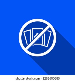 No Playing cards icon with shadow , sign design