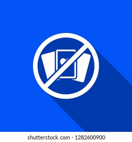 No Playing cards icon with shadow , sign design