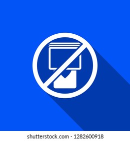 No Playing cards icon with shadow , sign design