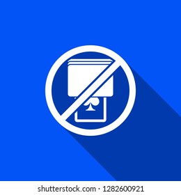 No Playing cards icon with shadow , sign design