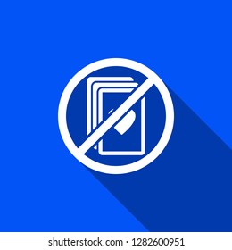 No Playing cards icon with shadow , sign design