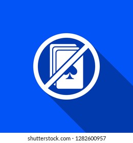 No Playing cards icon with shadow , sign design