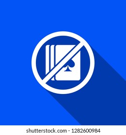 No Playing cards icon with shadow , sign design