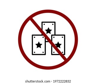 No playing cards vector icon.  Editable stroke. Linear style sign for use on web design and mobile apps, logo. Symbol illustration. Pixel vector graphics - Vector