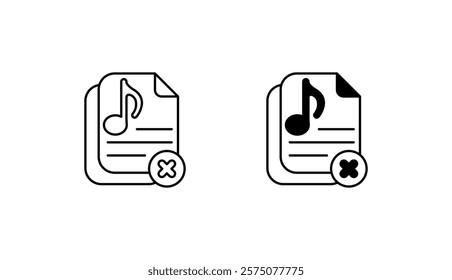 No Playlists Created icon design with white background stock illustration