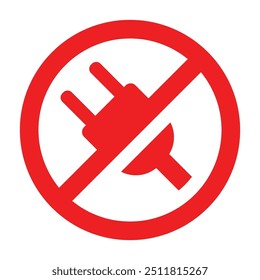 Sin diseño de ilustración de icono de enchufe