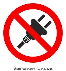 No plug icon isolated on white background, vector illustration.