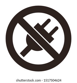 No plug icon isolated on white background