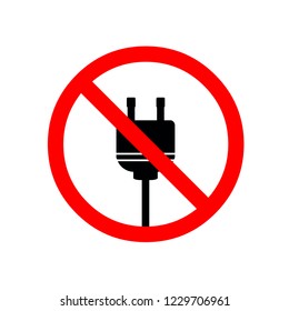 No Plug Icon Vector Illustration Eps10 On Grey Background