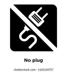 No plug icon vector isolated on white background, No plug transparent sign