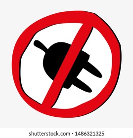 No plug icon. Vector sign.